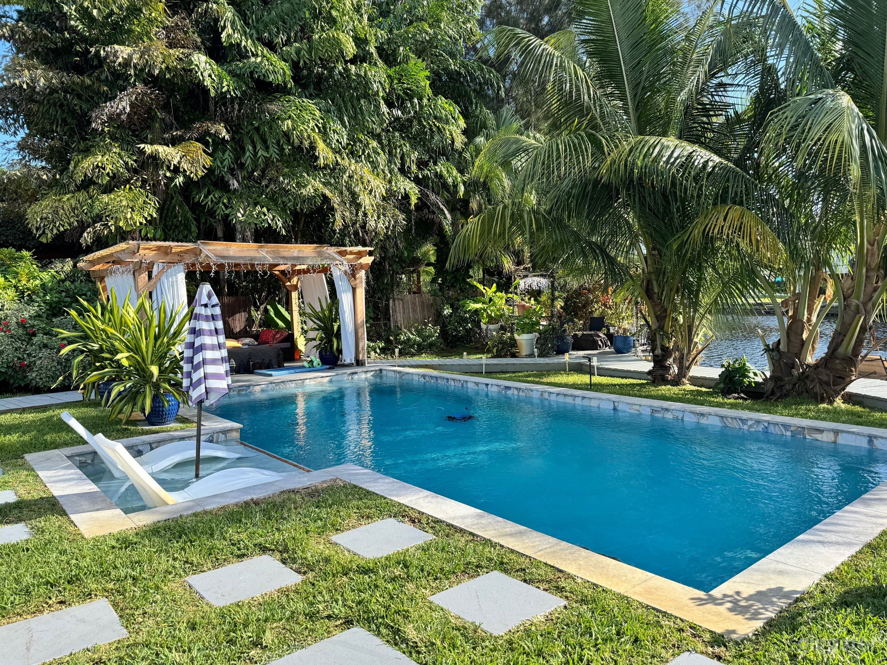 Saltwater Pool with Dual Waterfalls Photo 1