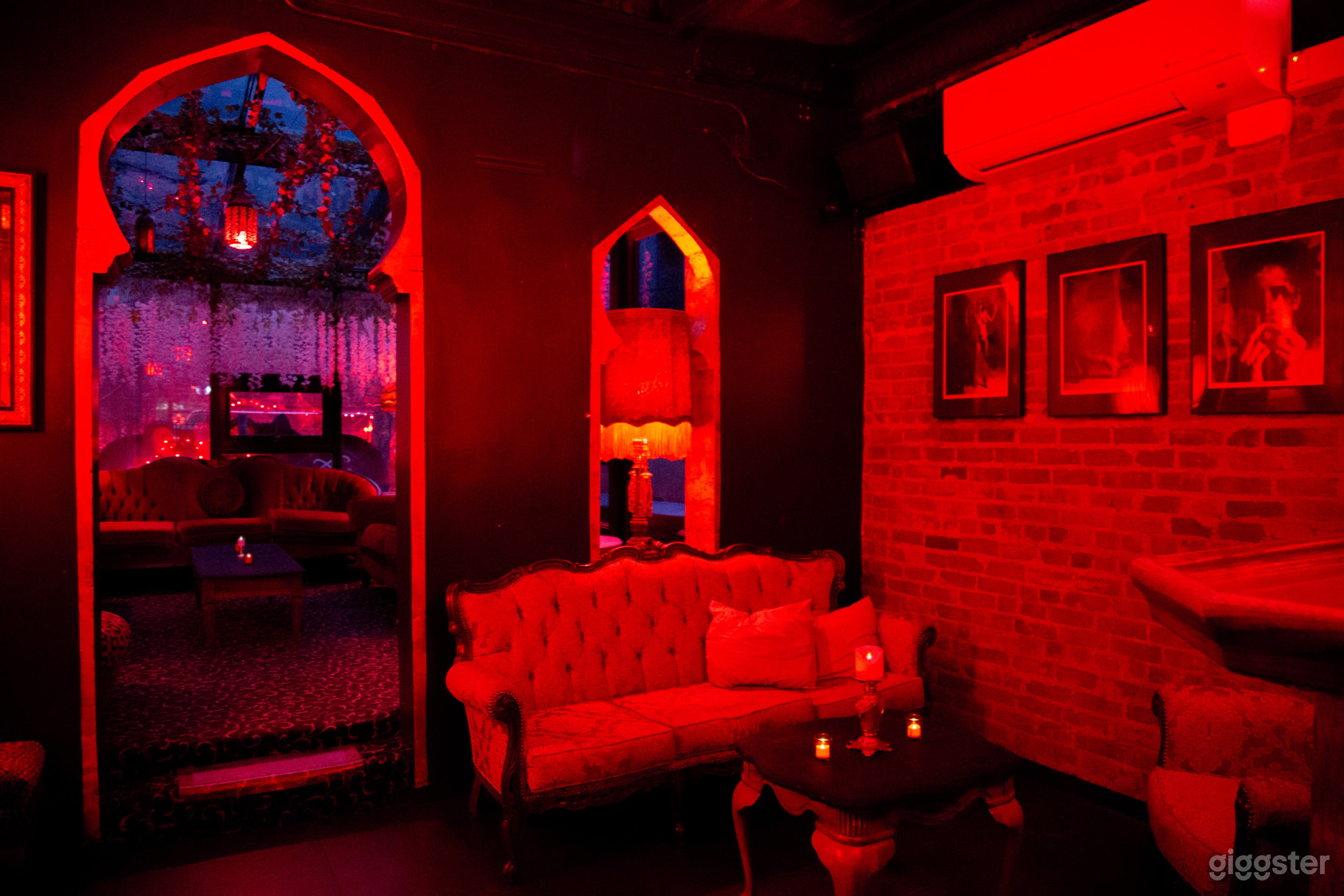 A view from the upstairs bar into our atrium. 