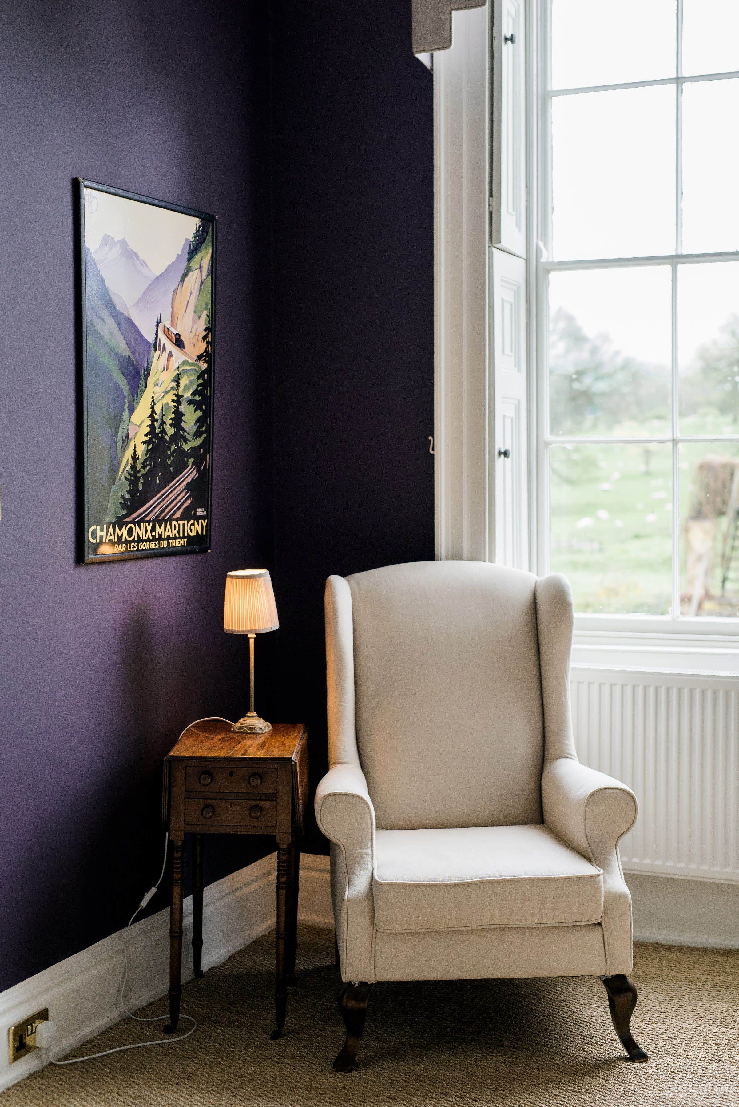 Each room has a different feel.  This bedroom looks south towards the Cotswolds