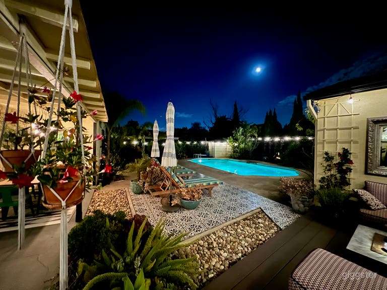  Sun-Drenched Mid-Century Boho Home with Pool & Hot Tub 