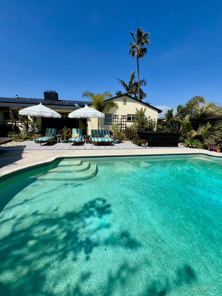  Sun-Drenched Mid-Century Boho Home with Pool & Hot Tub 