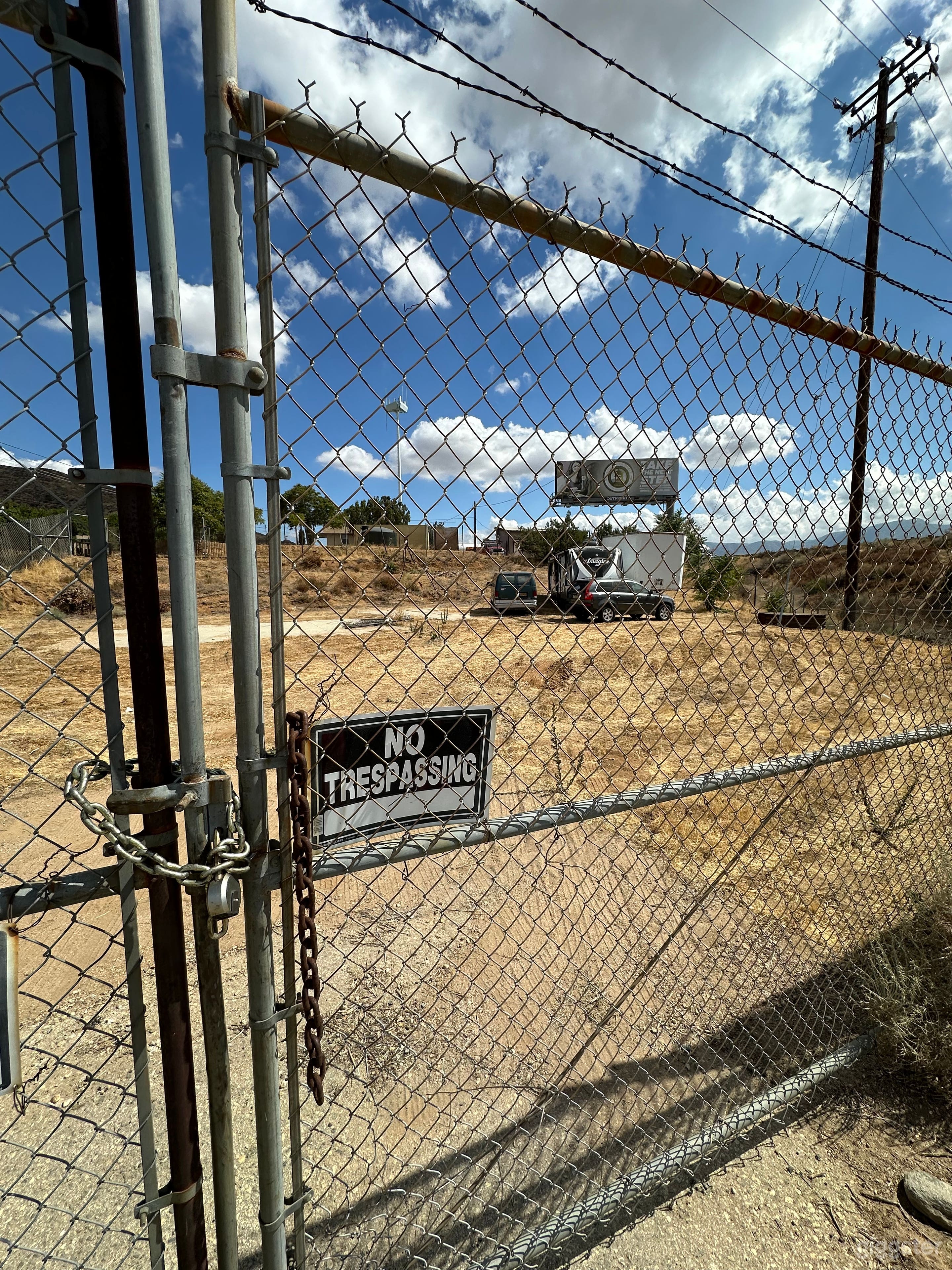 View east through our gate and towards the rest of our property.
