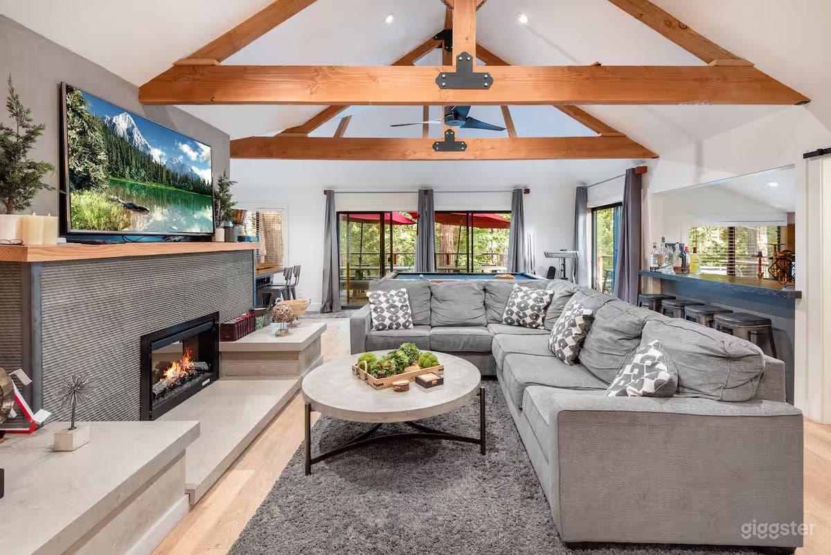 Luxury Mountain Estate: Rustic Wood, Spa & Creek Access Photo 4