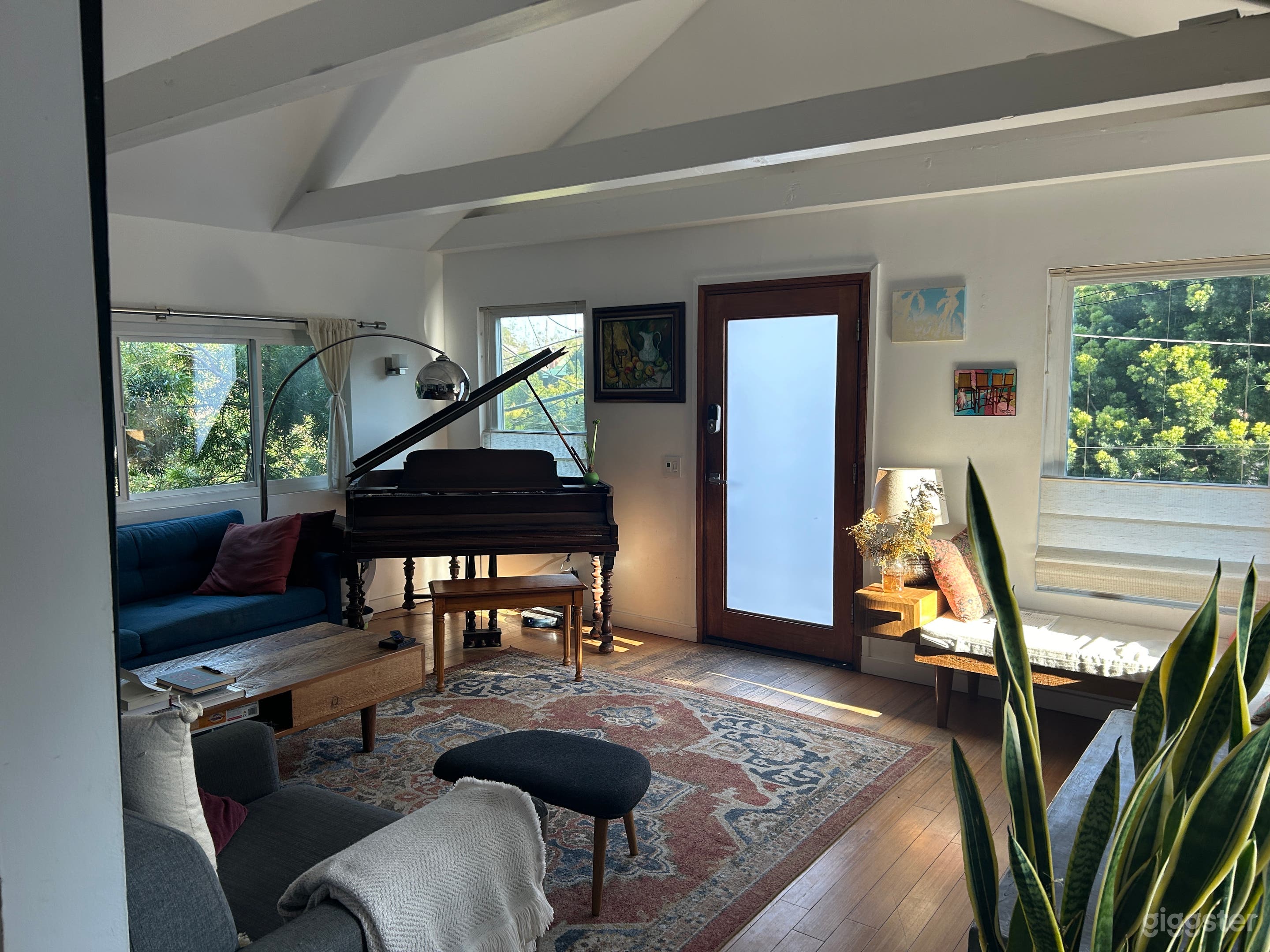 View from bedroom looking into living room.