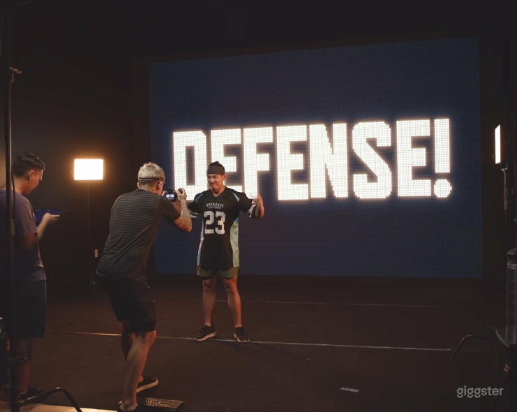 Behind The Scenes of an LED Video Wall used as a backdrop for a sports video
