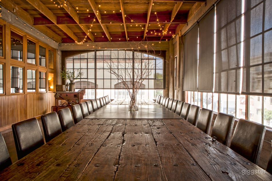 Our 337 year old Gate Table from China here at TheBoxSF seats 32 and the room seats 50!