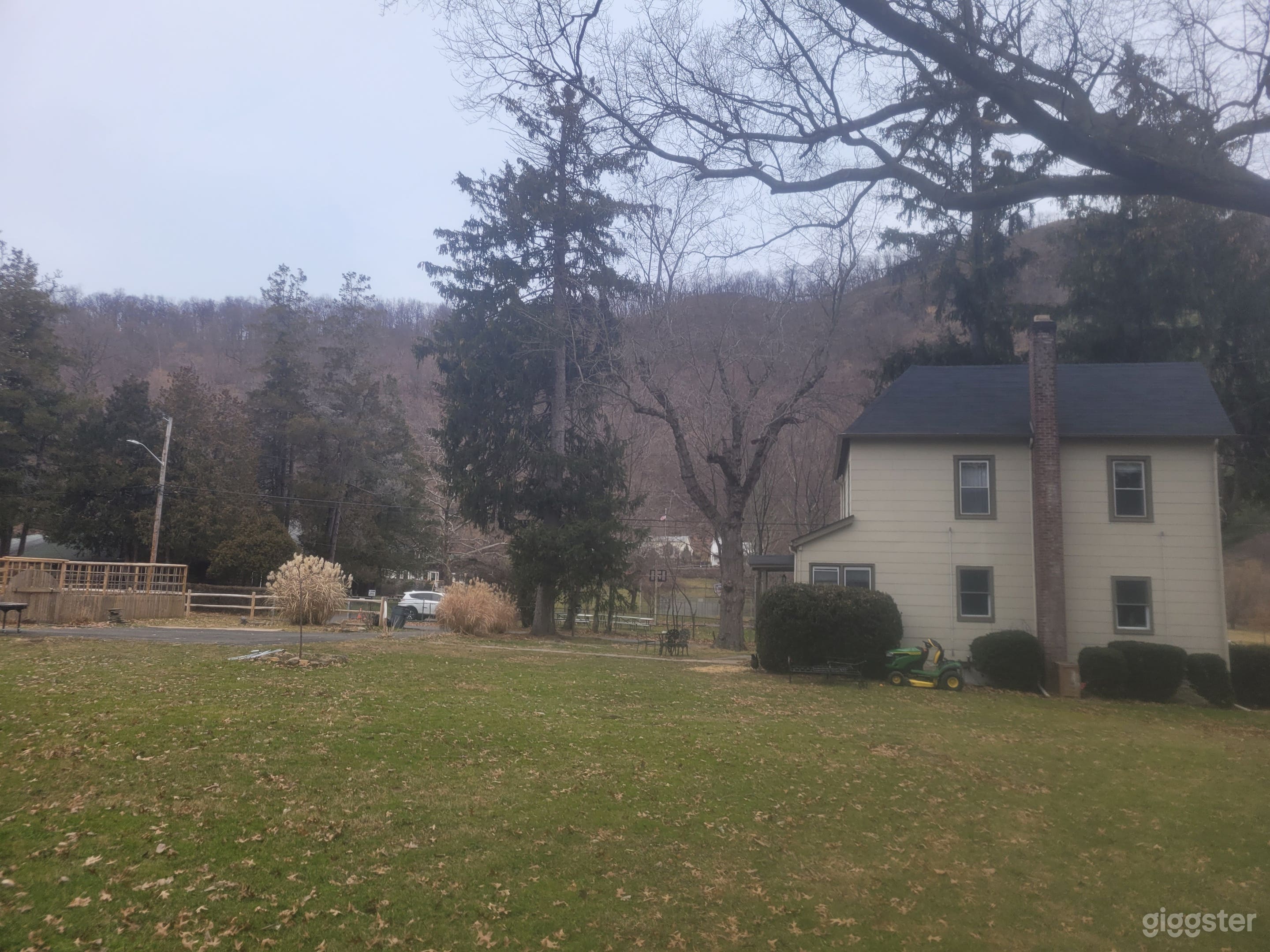 Side view of our home in the fall. 