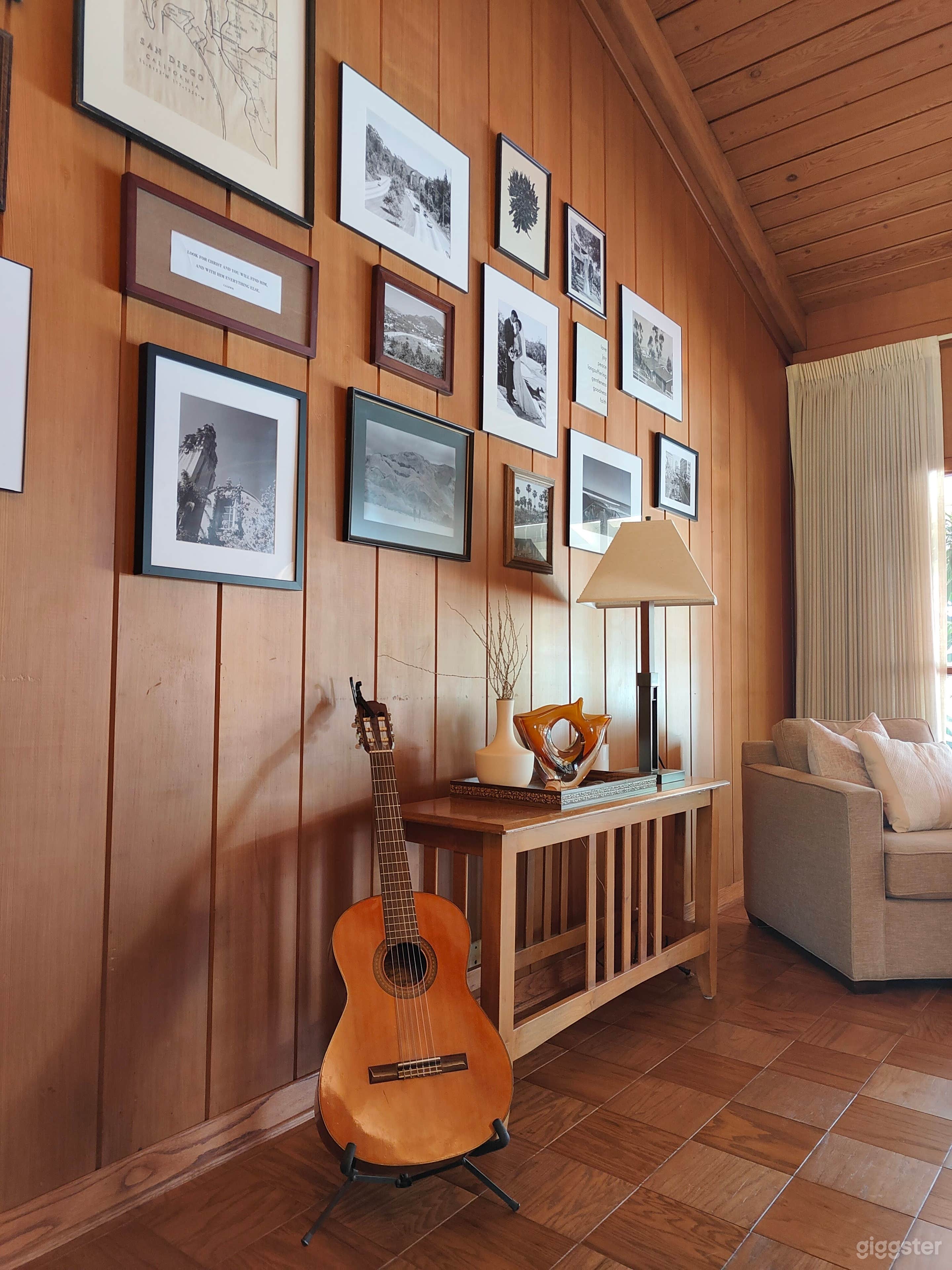 Pristine redwood paneled walls