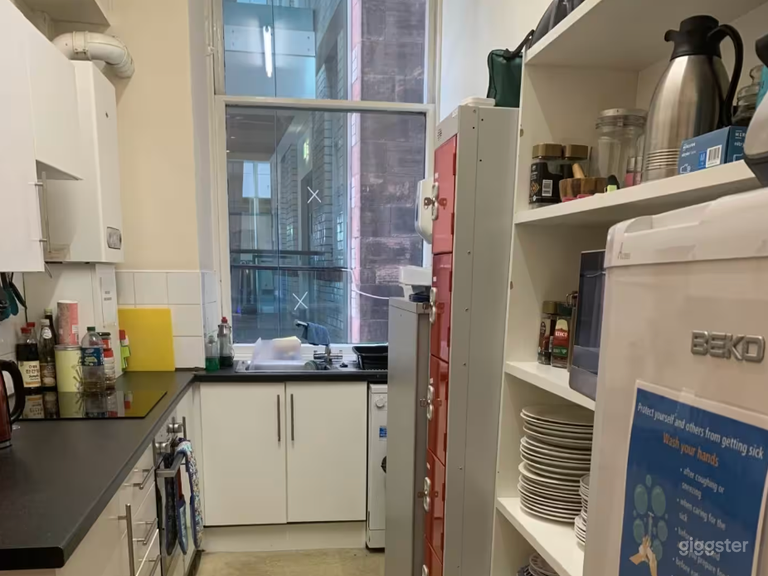  A small kitchen to access hot/cold water 