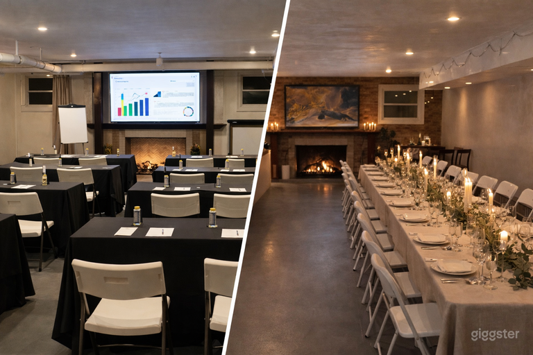  Private Fireside Lounge Event Space with Dining 