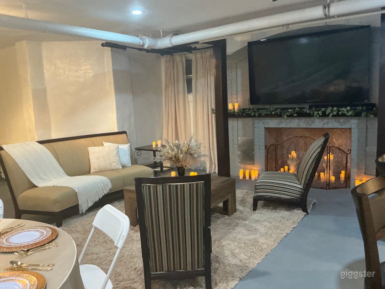  Espacio privado para eventos con chimenea y comedor 