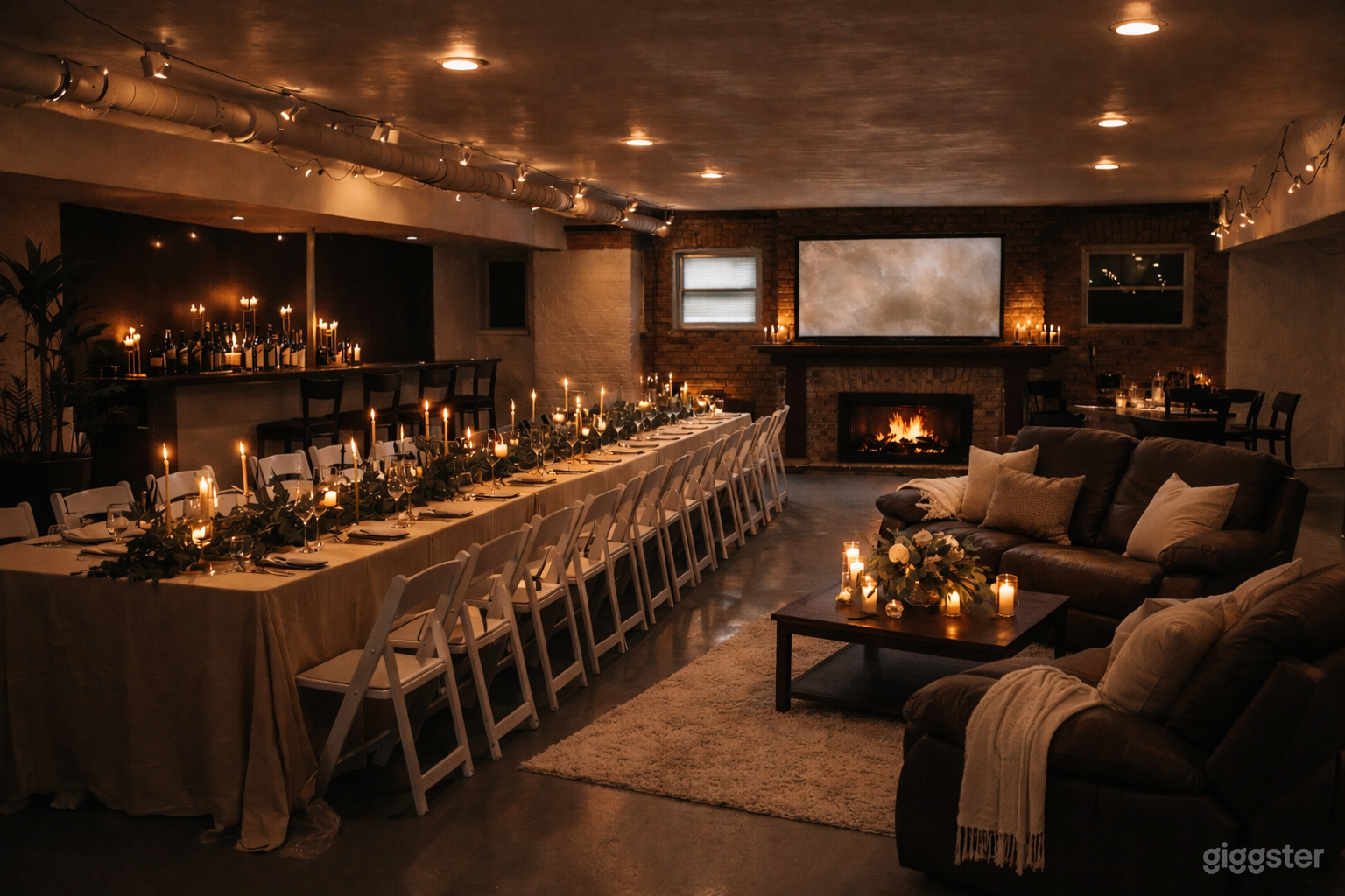 Private Fireside Lounge Event Space with Dining Photo 1