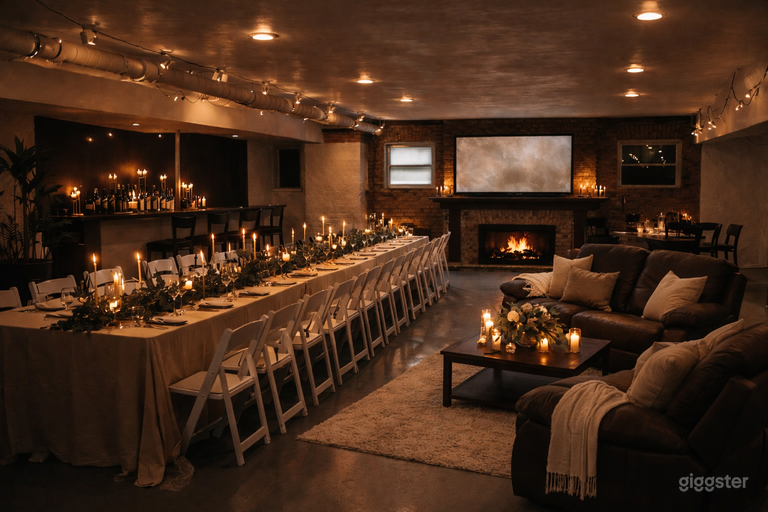  Private Fireside Lounge Event Space with Dining 