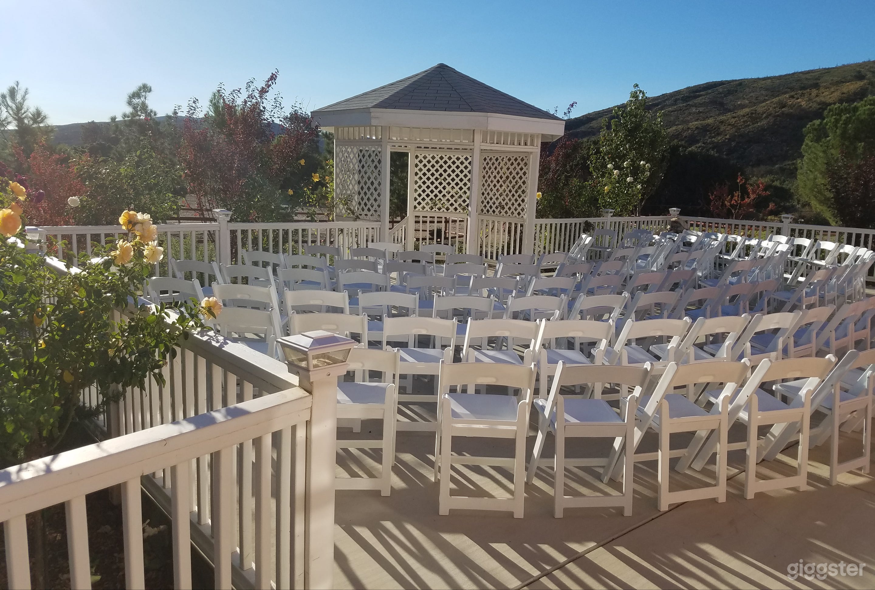Wedding at the Gazebo. 125 chairs.