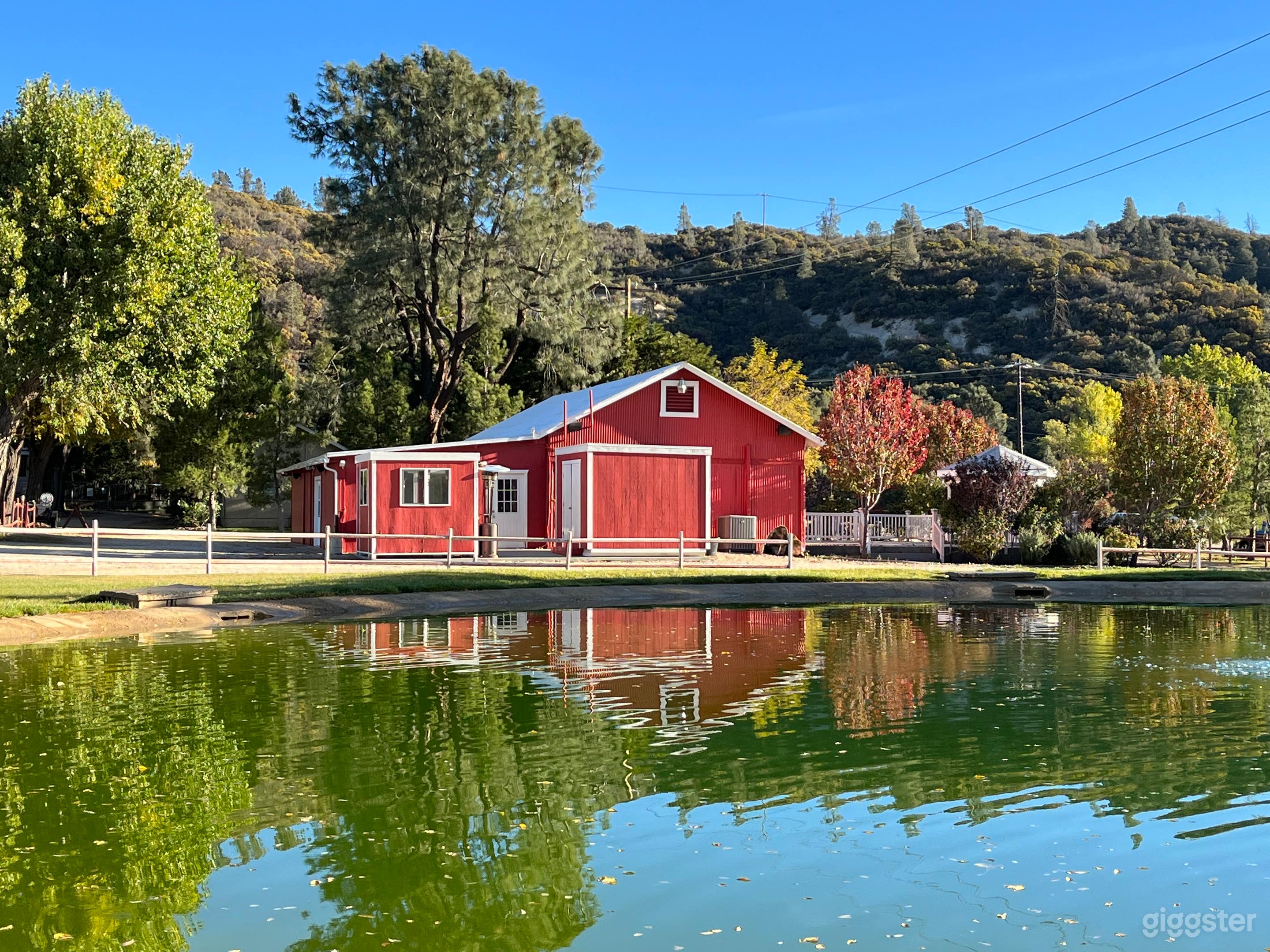 View of the barn from over our Pond.