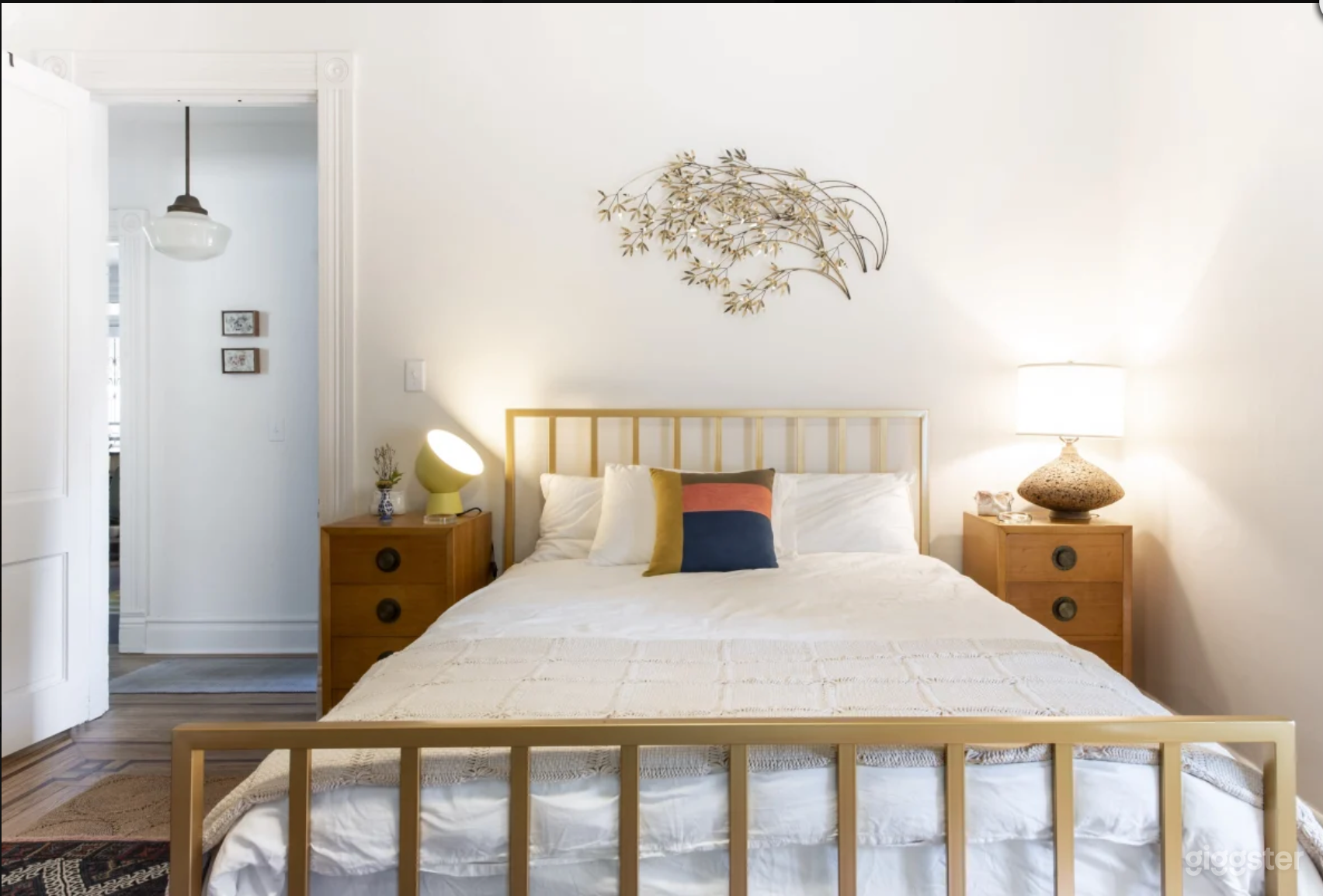 Main Bedroom with walk in closet, vintage dresser, deco non-working) fireplace.  Images available upon request