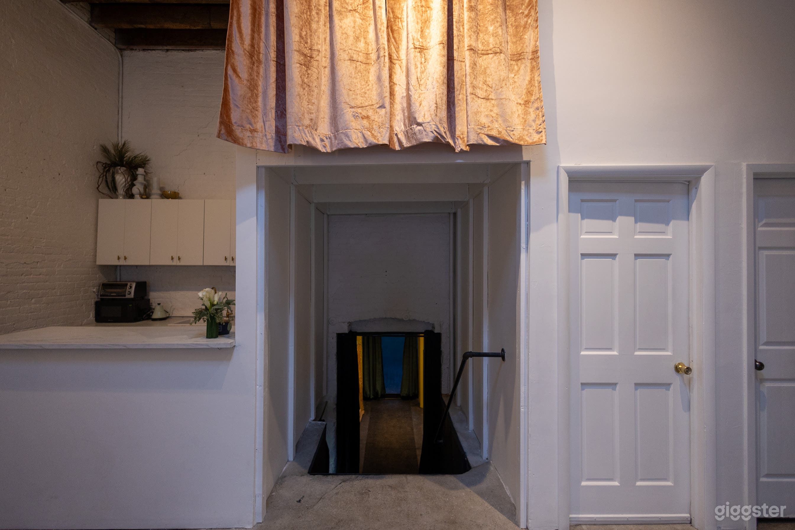 Studio A (stairs lead to studio B)