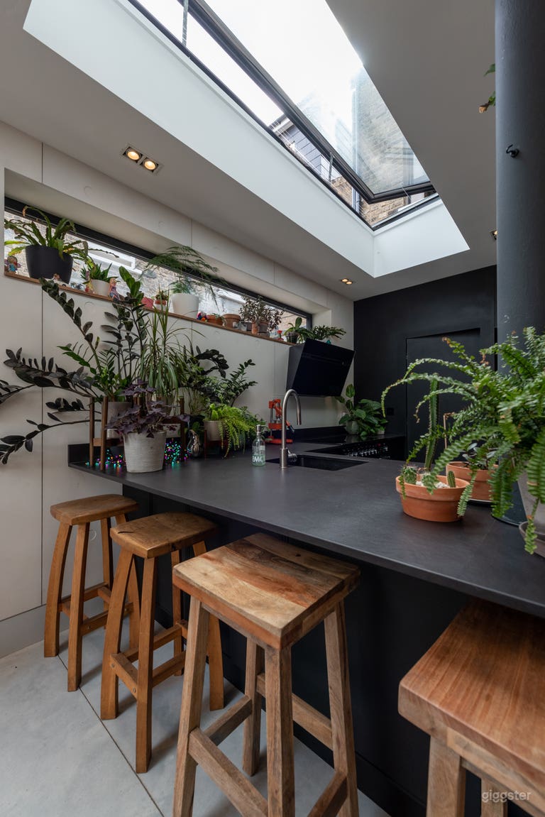  Close up of kitchen island and plants 