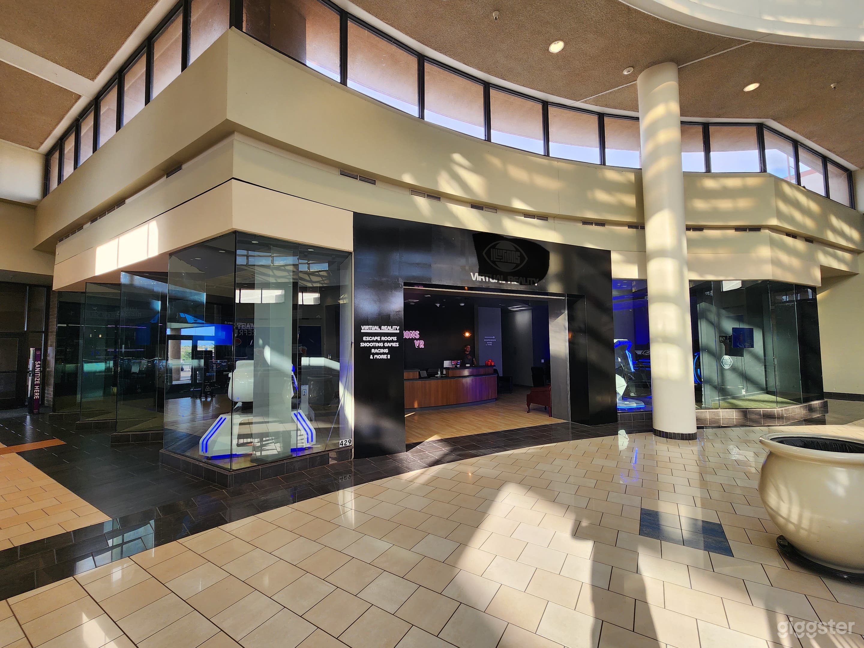 Retail Virtual Reality Arcade! Over 2500 sqft. View of the store front. Lots of space, windows, and light.
