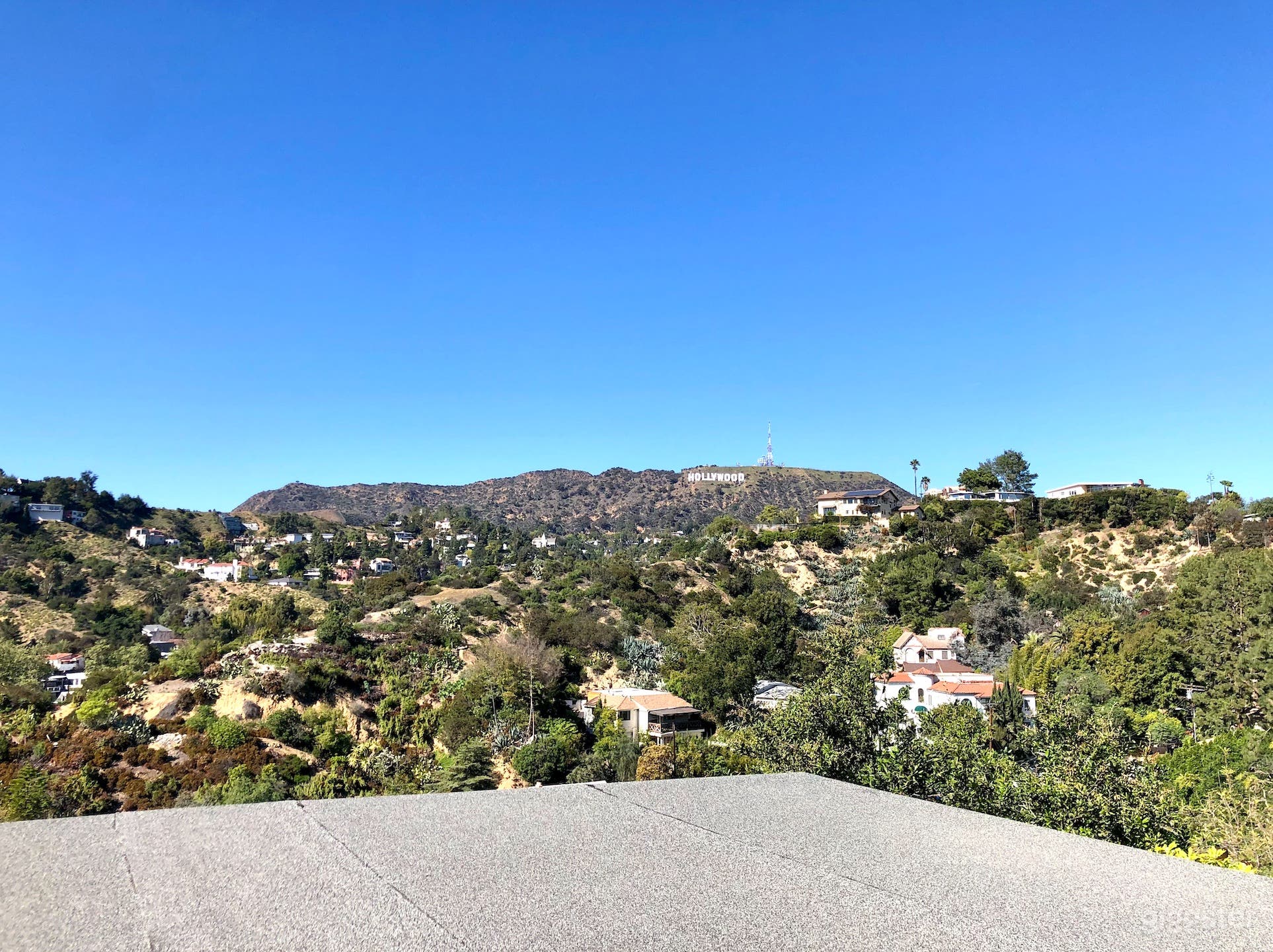view of Hollywood sign from accessable rooftop