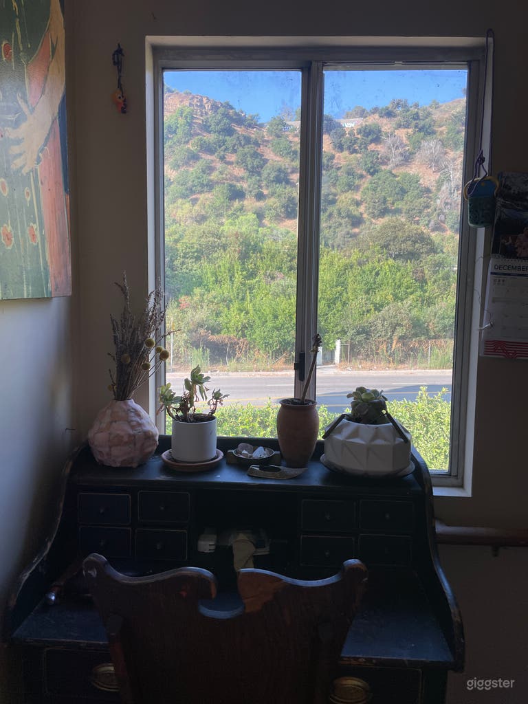  Top of stairs has a view of Elysian park. 