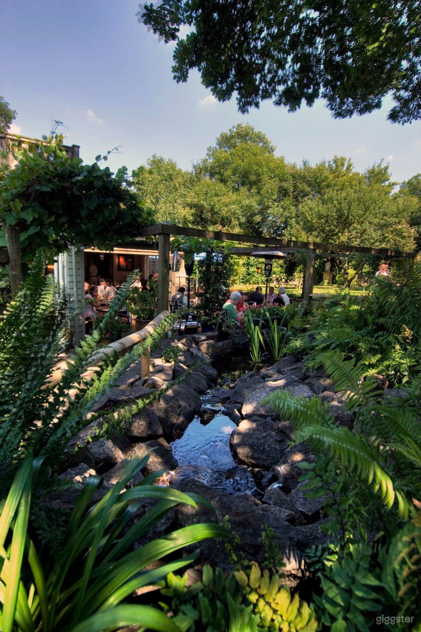 Outdoor Restaurant and Patio with Garden Views Photo 4