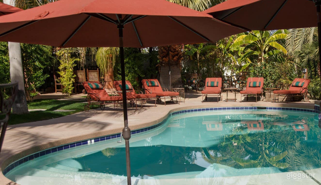 Casa de Monte Vista in Palm Springs is also the location for PalmSpringFilmLocation. The saltwater pool/spa is solar heated for year round comfort. 