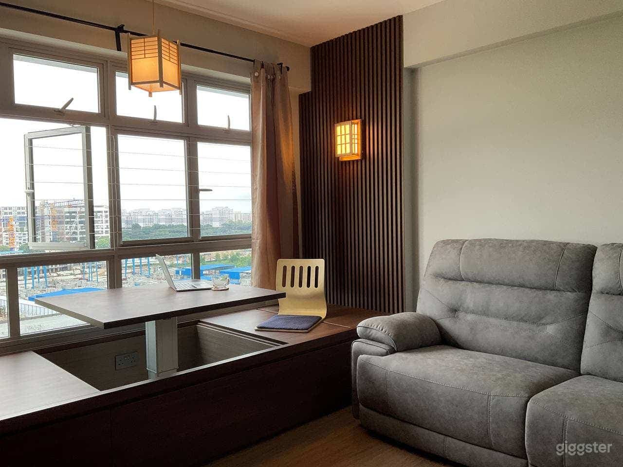 Our favourite part of the house - tatami / daybed area fitted with tri-colored lights