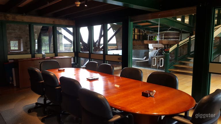  Conference Room with room for 10. 70" screen (connects to your laptop) and view of 20' water wheel. 