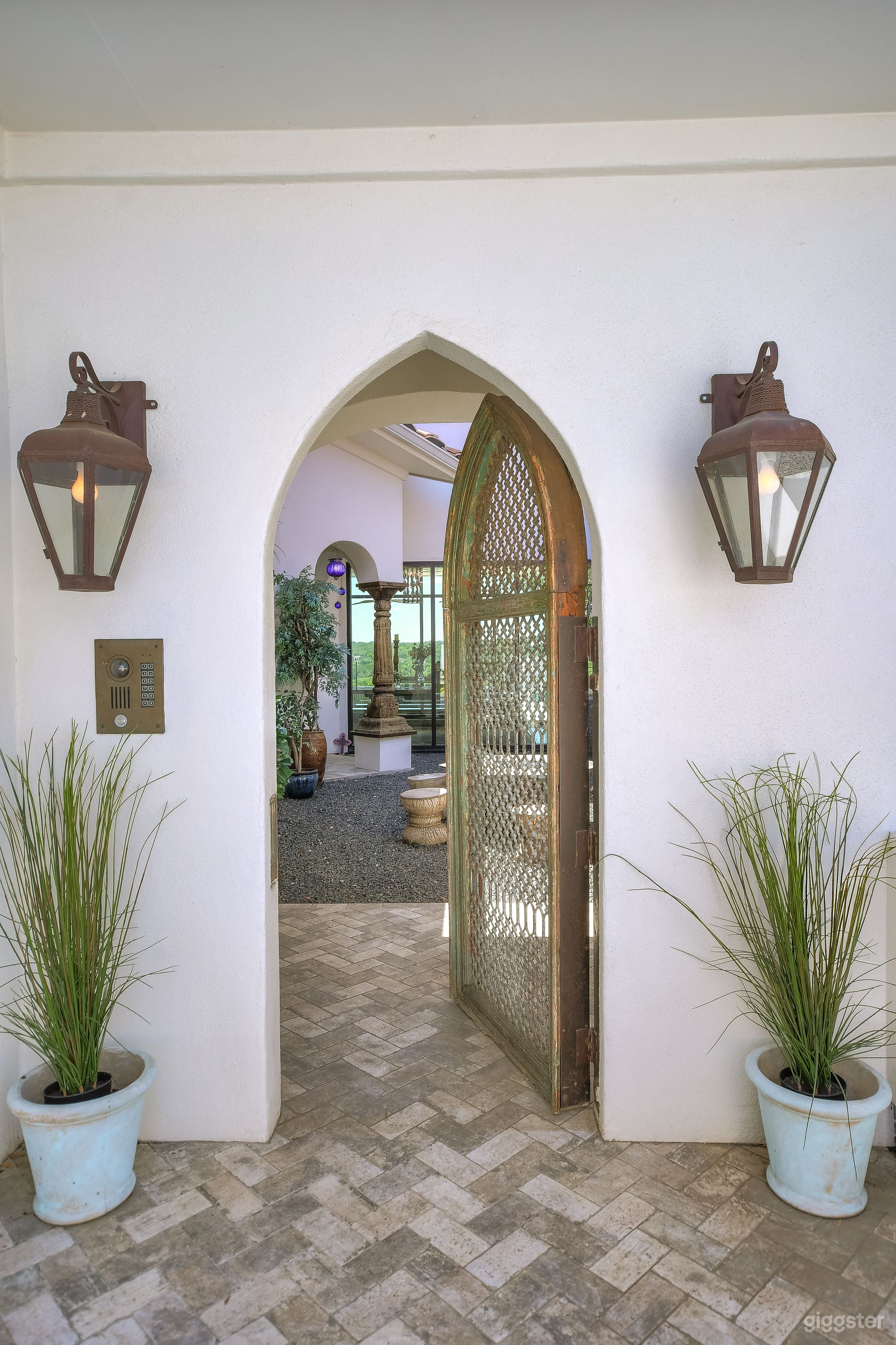 Door to courtyard to access the home.