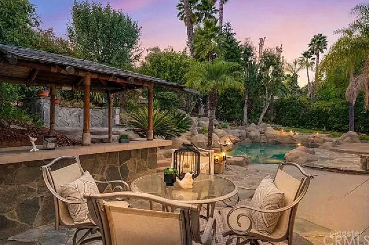 Tropical Tiki Bar by waterfall pool