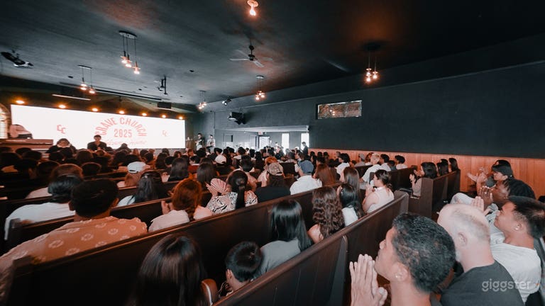  Modern Chapel-Style Event Hall with Stage & Seating 