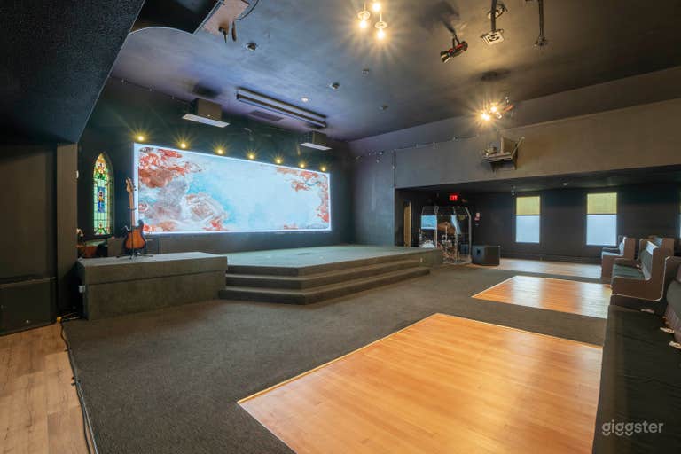  Modern Chapel-Style Event Hall with Stage & Seating 