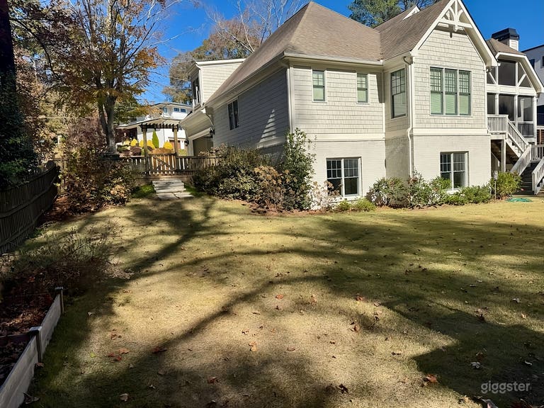  Sunny Lawn Backyard with Playset 