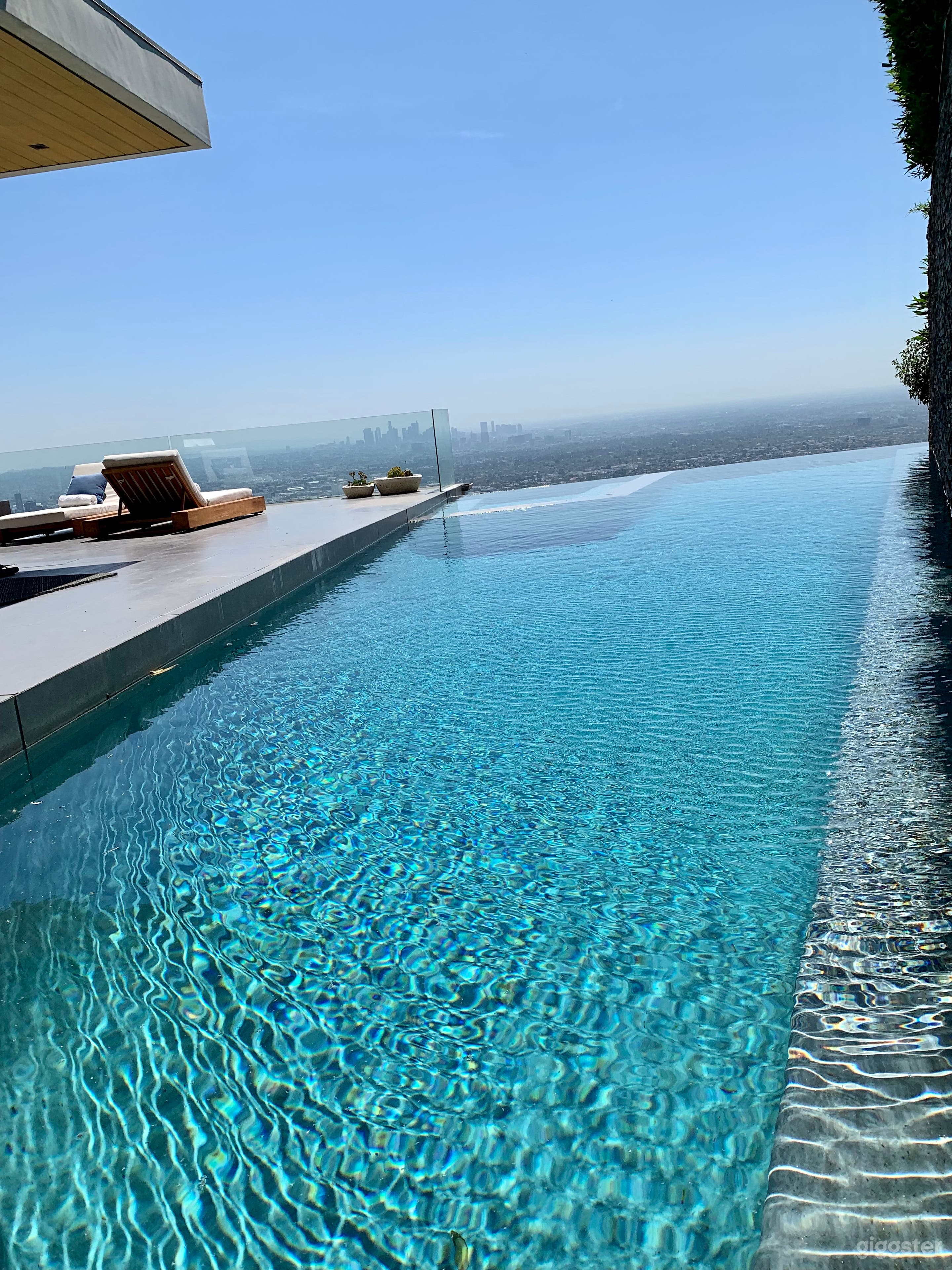Infinity pool with jacuzzi soaring over the Sunset Strip 