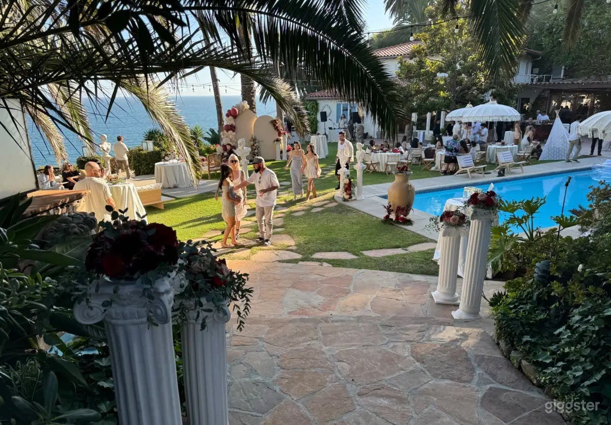 Italian Outdoor Villa & Pool w/ Stunning Ocean View Malibu Photo 3