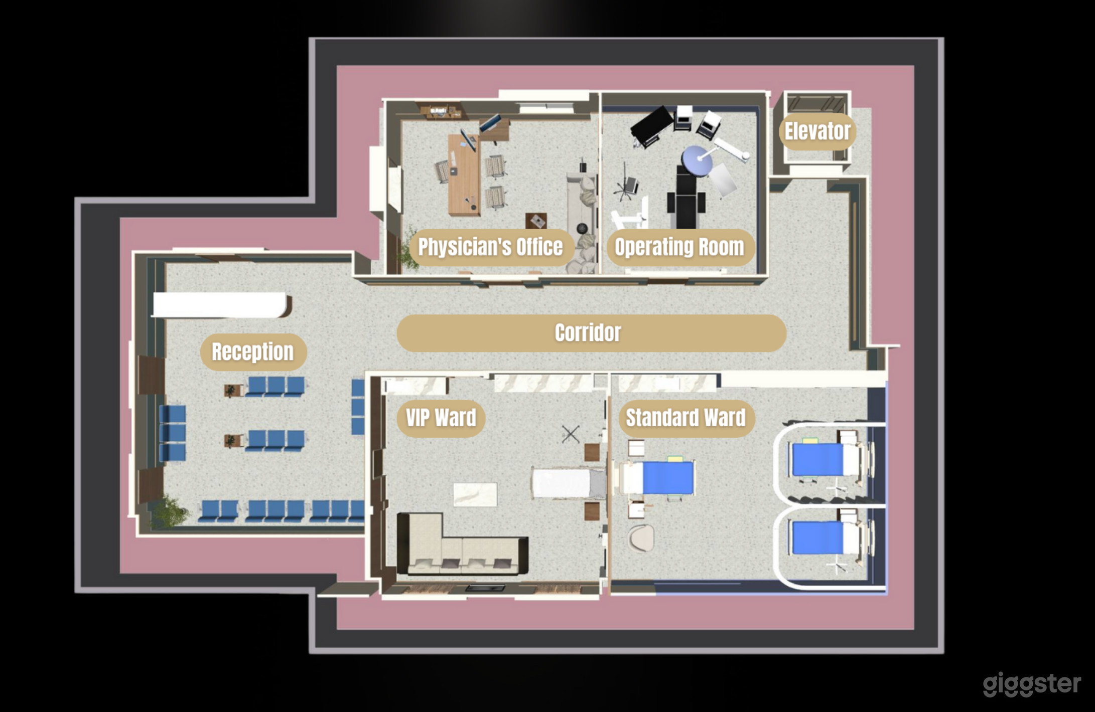 Hospital Standing Set | 12ft Ceiling | 7-Zone | RGB Lighting Photo 4
