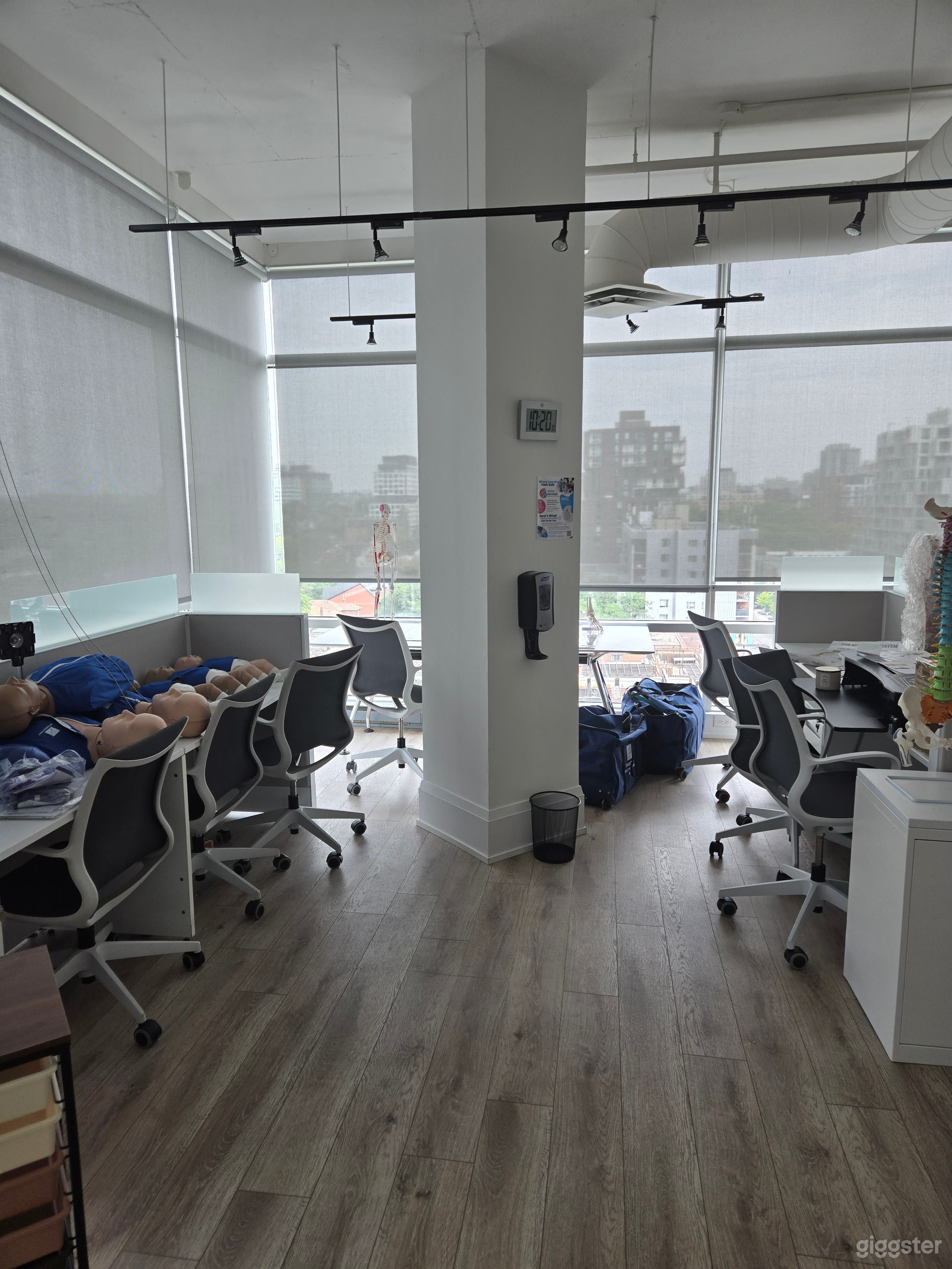 Classroom Setting with cubicles and chairs