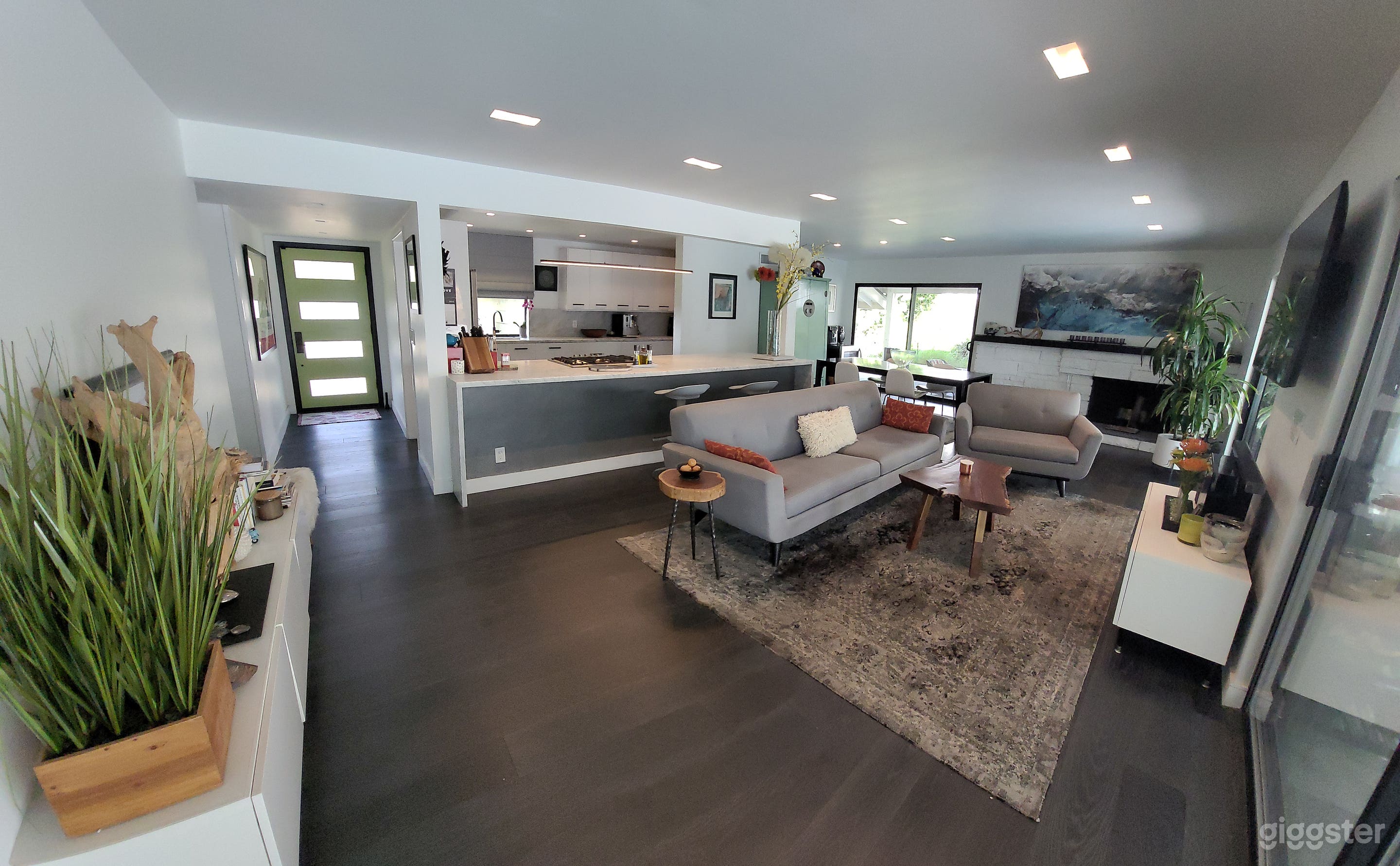 Wide of open floor plan including front door hallway 