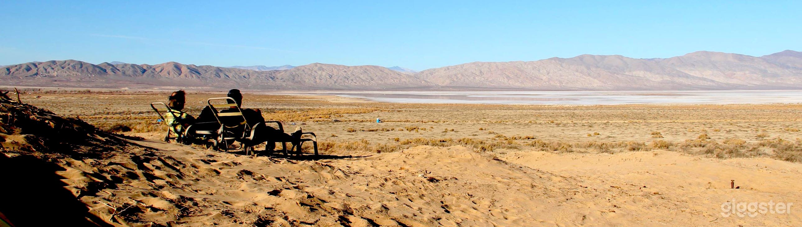 View from Kona beach hill of dry lake