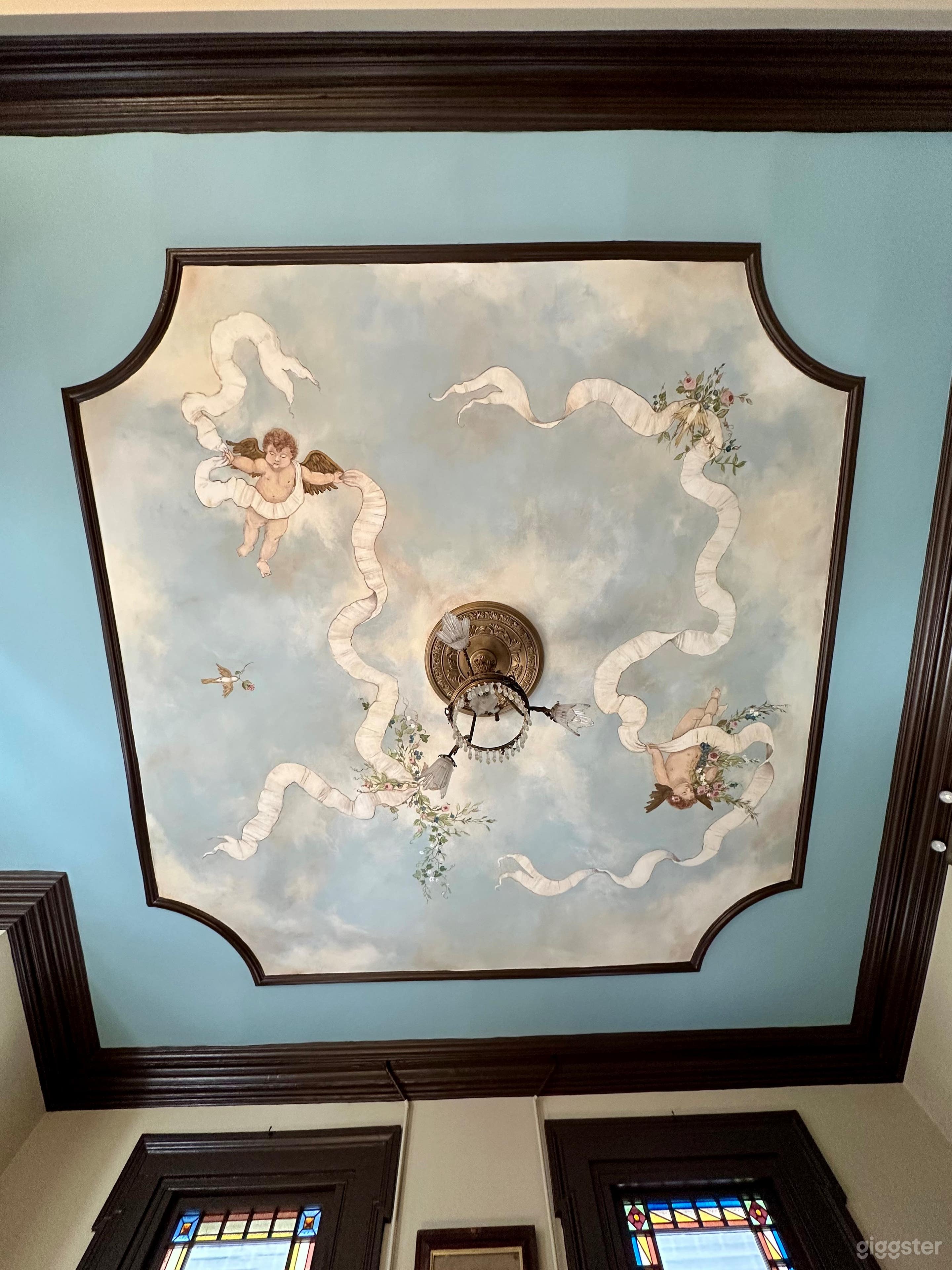 Ceiling Mural in Front Parlor