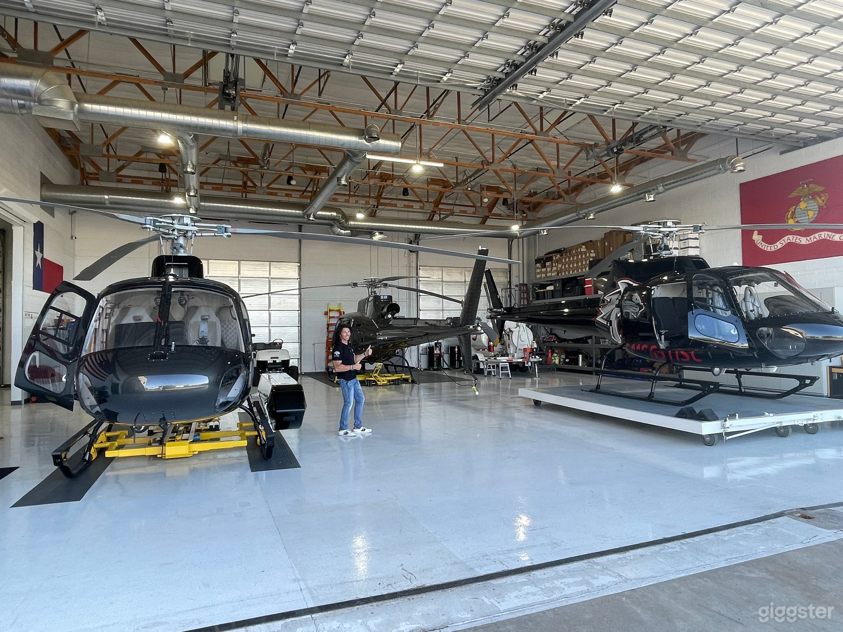 Hangar Space.  One of the two adjoining spaces of 3,600 square feet each