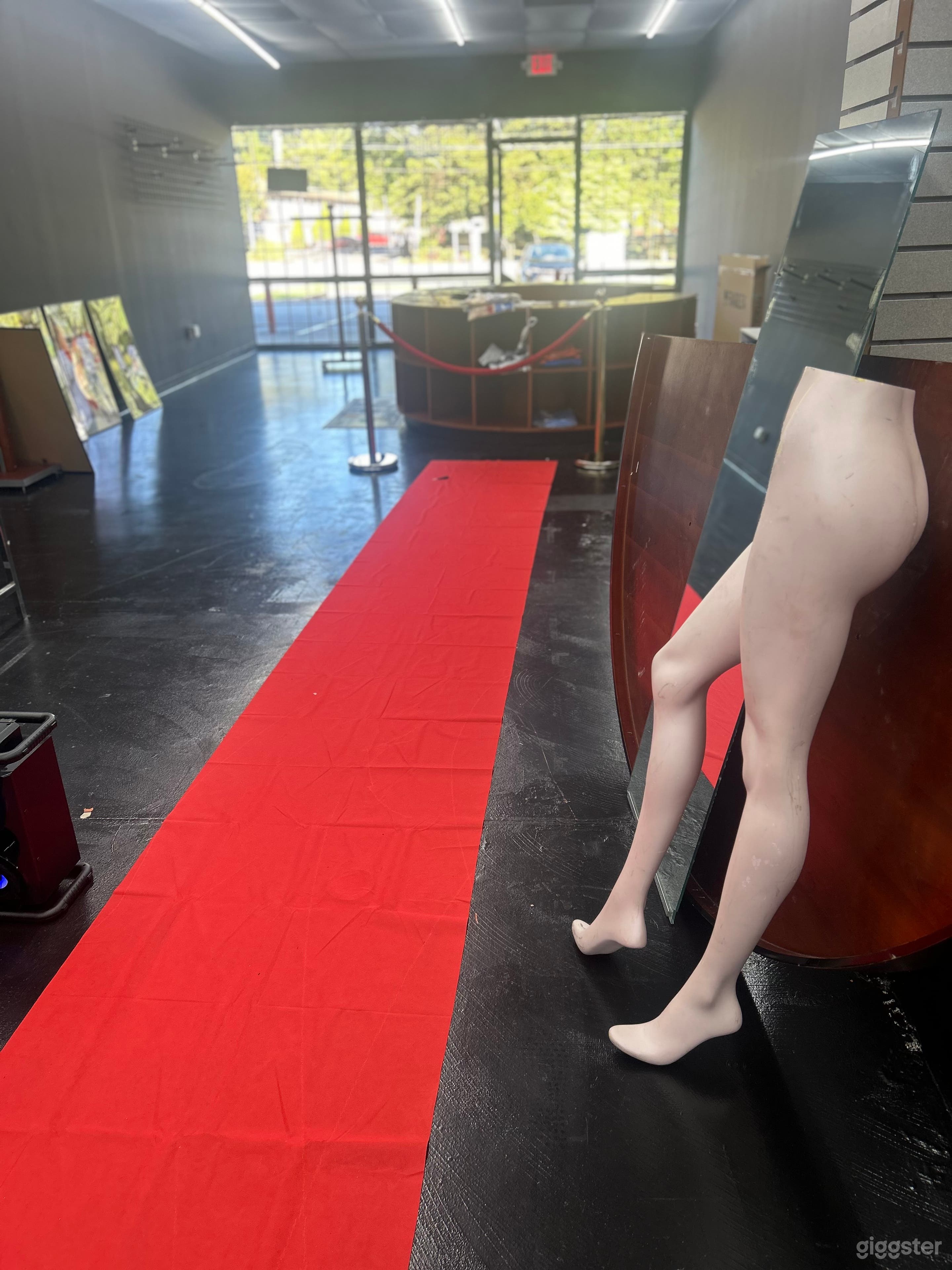 Red carpet and gold vip poles