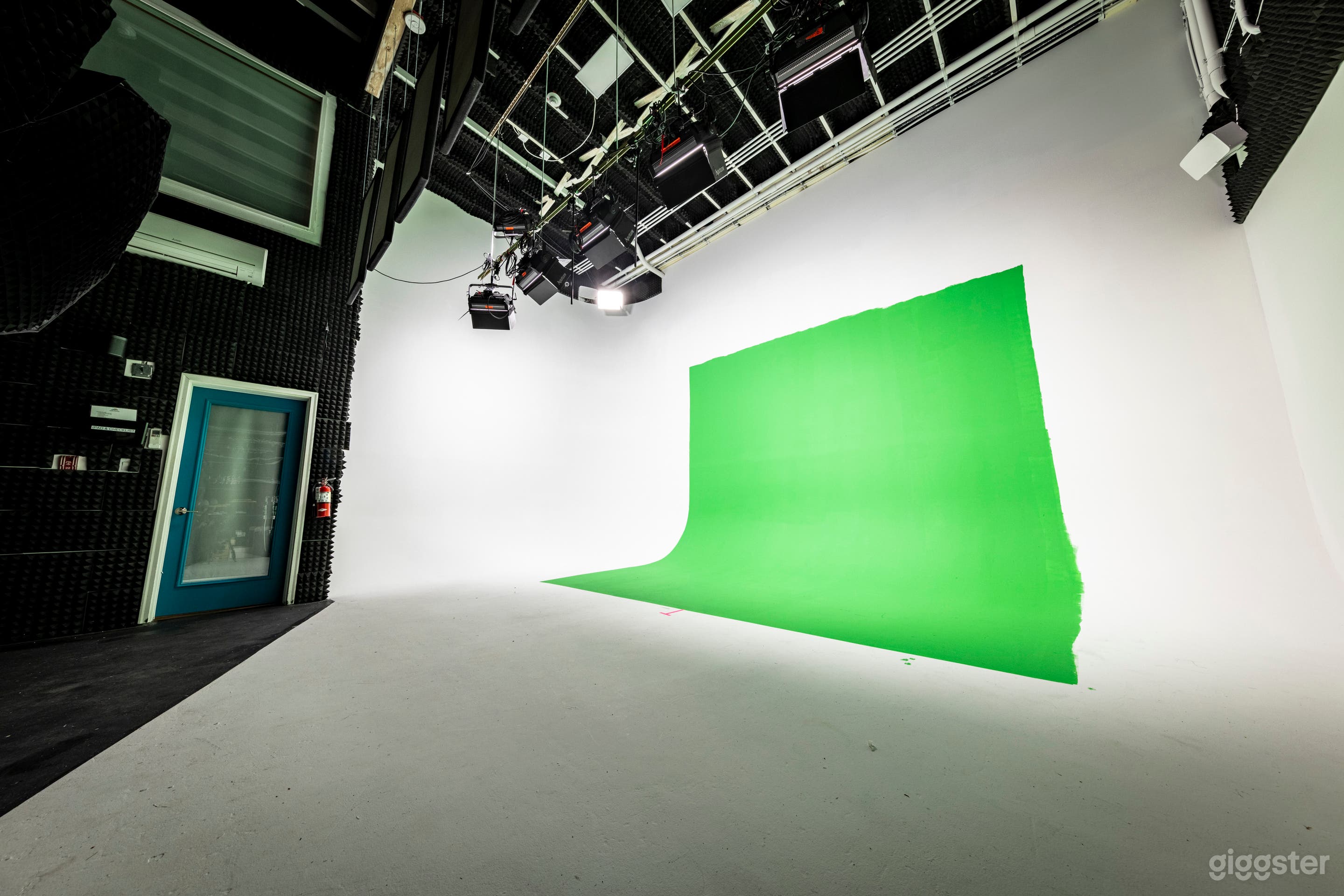 The studio can be painted green for an additional fee