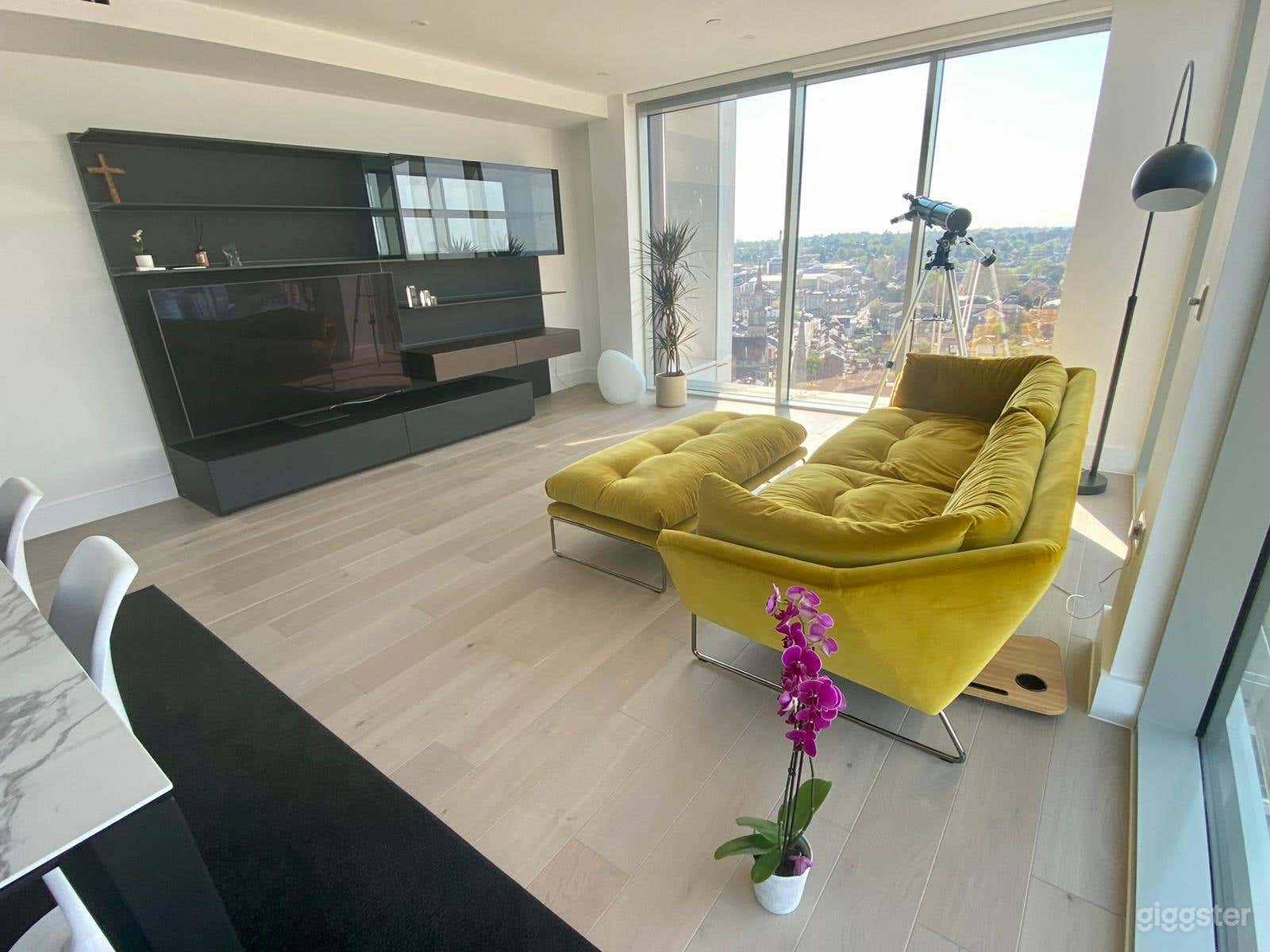 Living area with bespoke furniture