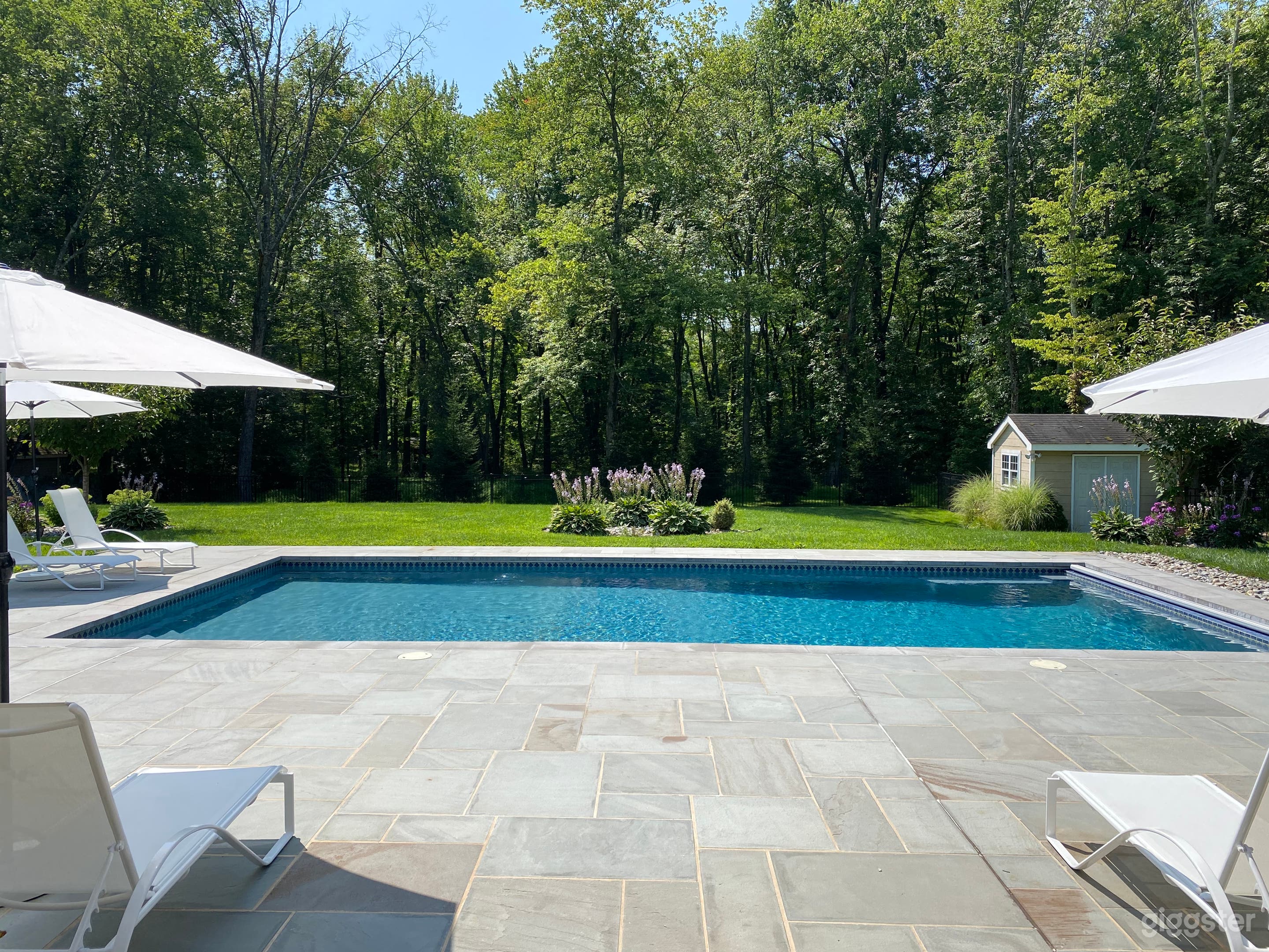 Backyard and pool - backyard and whole house (including pool) light up at night 