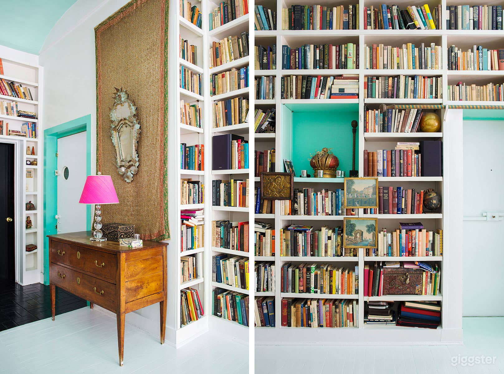 Lots of books.  Passenger elevator opens directly into loft
