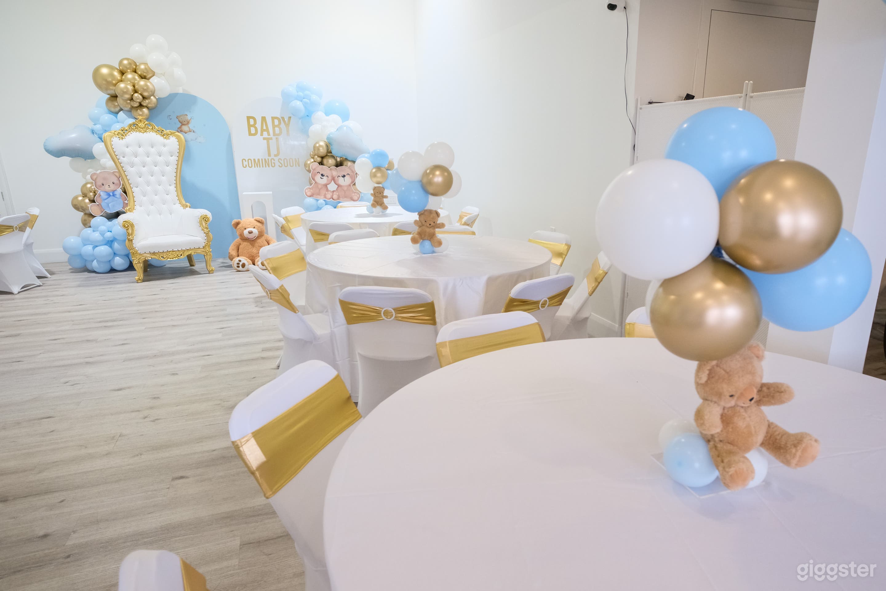 Newly renovated venue decorated for baby shower
