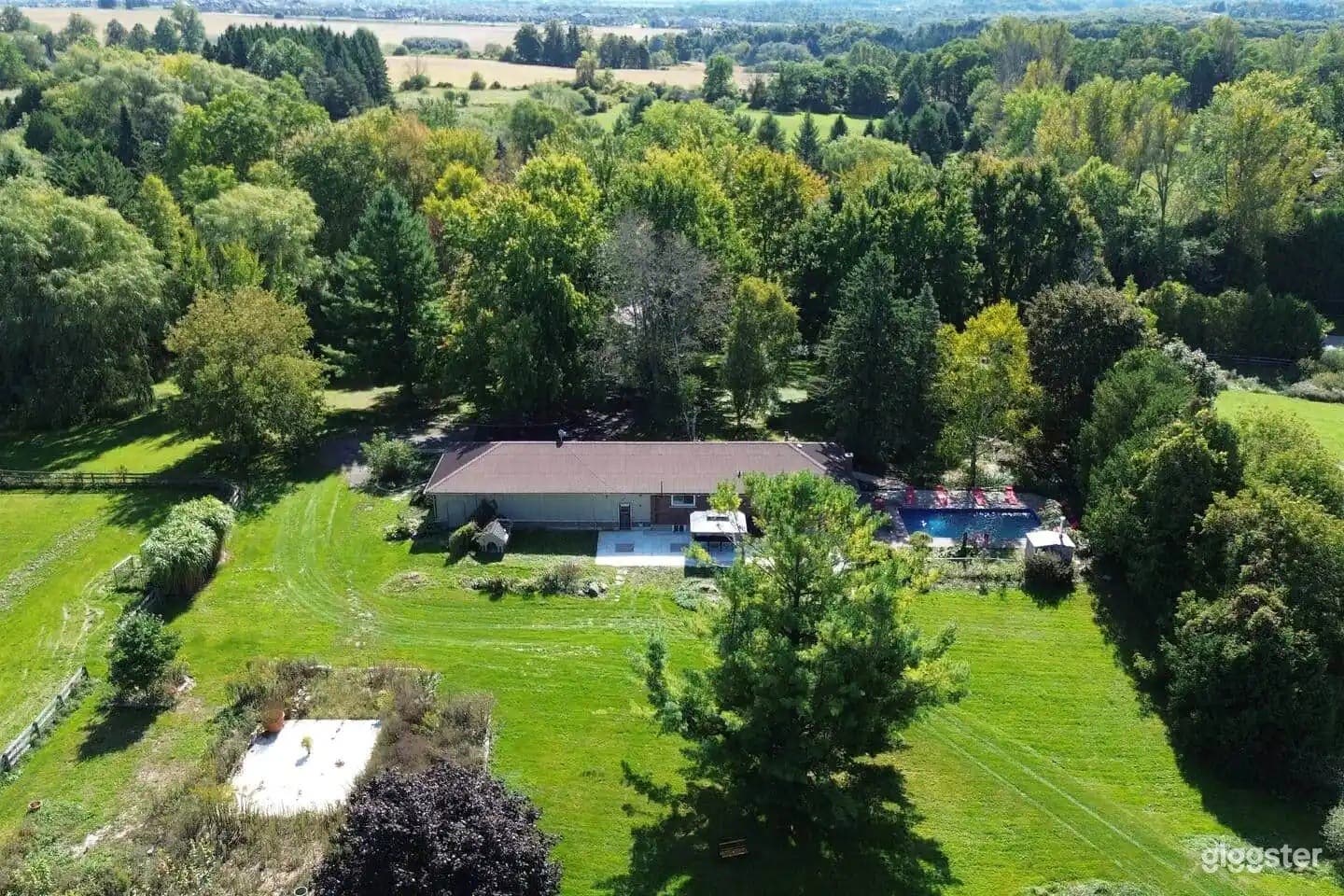 10 Acre Farmhouse Outdoor Pool Photo 4