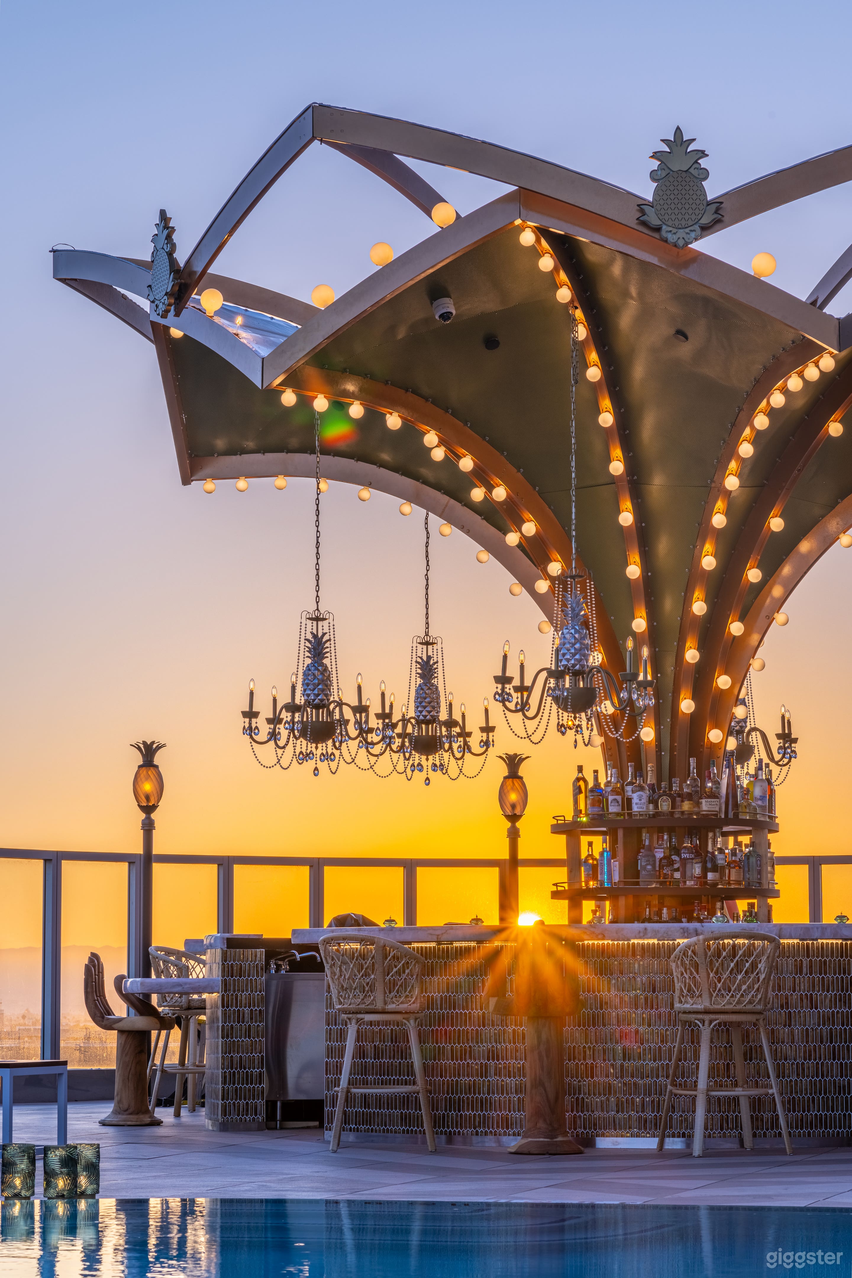 Copacabana inspired Rooftop Pool and Chandelier Bar Photo 4